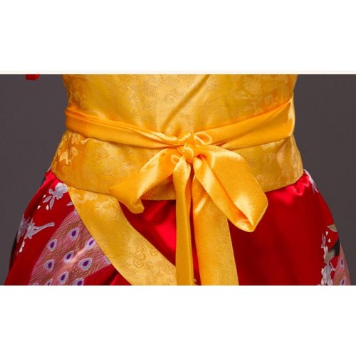 Women's chinese folk dance costumes ancient traditional hanfu tang dynasty princess stage performance party cosplay kimono robes dancewear